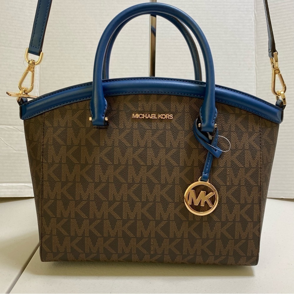 ⚡️ BNWT Michael Kors Large Yara Logo Satchel in River Blue ⚡️